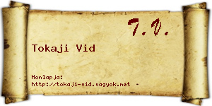 Tokaji Vid névjegykártya